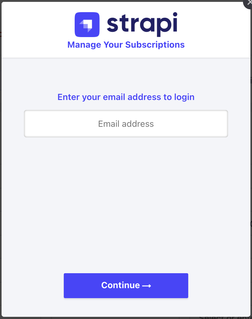 Manage subscriptions login